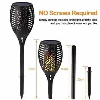 Уличный 12-светодиодный солнечный светодиодный светильник Flame Lamp Декоративный водонепроницаемый ландшафтный светильник для двора, сада, газона