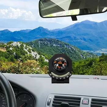 Уличный автомобильный компас, высокоточный сферический навигатор, многофункциональная панель, украшение, автоматический прибор, интерьер, светящийся Nee H7S8 чёрный
