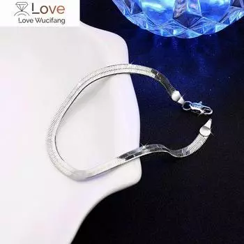 Уличный браслет All-match 4MM Blade Chain 925 Sterling Silver для женщин и мужчин, модные вечерние свадебные ювелирные изделия, праздничные подарки