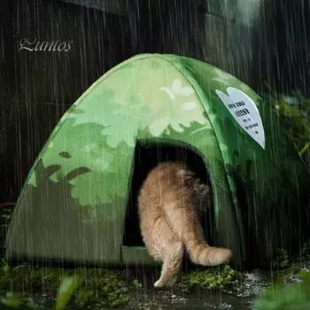 Уличный домик для кошек, зимний теплый приют для диких кошек, водонепроницаемая пещера для домашних животных, складная палатка для диких животных, кровать для бродячих кошек и собак S