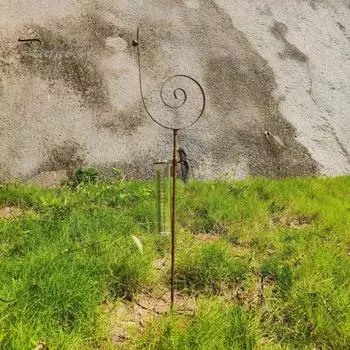 Уличный дождемер Snail Rain Gauge со стеклянной трубкой 7 дюймов с металлическим кронштейном, индикатор осадков для декора газона и сада бронзовый/красный