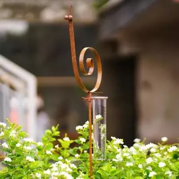 Уличный дождемер Snail Rain Gauge со стеклянной трубкой 7 дюймов с металлическим кронштейном, индикатор осадков для декора газона и сада