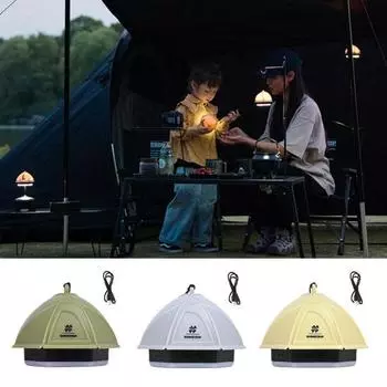 Уличный фонарь для палатки, 4 режима, плавная регулировка яркости, IPX4, водонепроницаемый, тип C, перезаряжаемый, высокий уровень яркости для кемпинга зелёный