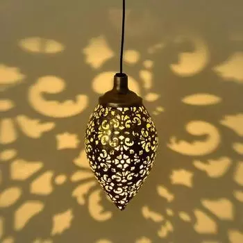 Уличный фонарь, выдолбленный железный художественный светильник с контролем света в форме капли воды на солнечной батарее, садовая проекционная лампа для дорожки 1pcs