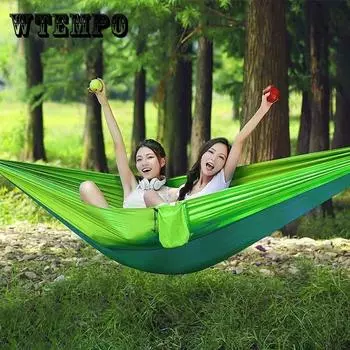 Уличный гамак двойной 210T нейлоновый парашютный материал антимоскитный детский гамак-качели зелёный