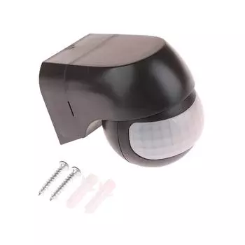 Уличный инфракрасный датчик движения с большим расстоянием между датчиками переменного тока 100 В ~ 240 В, настенный выключатель, PIR-детекторы, светодиодный датчик, водонепроницаемый таймер, датчик движения чёрный