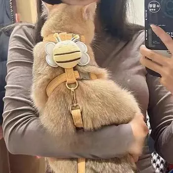 Уличный канат для кошек, чтобы предотвратить выскальзывание, нагрудный ремень, жилет, кролик, цепь для кошек, поводок для собак, маленькая собака Small size жёлтый