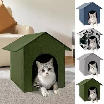 Уличный кошачий домик, водонепроницаемый кошачий домик, зимний утепленный кошачий домик, питомник для диких кошек и собак