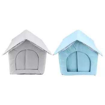 Уличный кошачий домик, водонепроницаемый, устойчивый к погодным условиям, просторный, закрытый, утепленный зимой, кошачий домик для кошек Gray