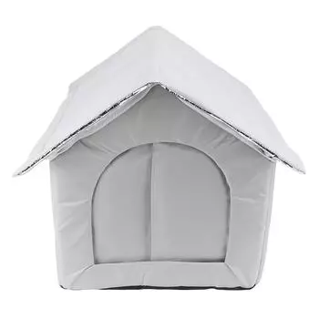 Уличный кошачий домик, водонепроницаемый, устойчивый к погодным условиям, просторный, закрытый, утепленный зимний кошачий домик для серый
