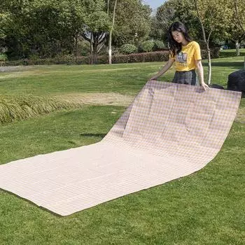 Уличный коврик для пикника, утолщенный портативный водонепроницаемый напольный коврик, весенний походный коврик с принтом, коврик с решеткой для кемпинга, палатка, влагостойкий коврик 90*150CM Bagless