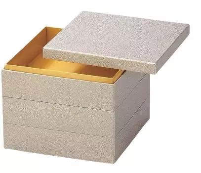 Уличный ланч-бокс Сделано в 3 Washi Silver Cloud Dragon x x J-kitchens (Коробка для ланча) Япония, Ярусы, 6,5 дюймов, Бумага, Узор, 20,0см 20,0см 17,6см