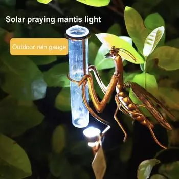 Уличный металлический дождемер со стойкой, устойчивый к ржавчине, погодным условиям, простая установка, декоративный дождемер с солнечным светом Sets