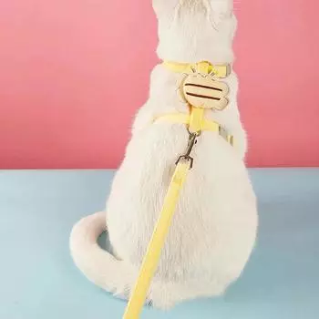 Уличный мультяшный тяговый трос, шлейка для маленьких и средних домашних животных, регулируемая шлейка для кошек и собак, жилет для прогулок с пчелами и собаками, сетка для собак, товары для домашних животных S синий