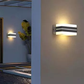 Уличный настенный светильник для сада, балкона, виллы, современный простой водонепроницаемый настенный светильник из нержавеющей стали, потолочный светильник для двора Warm white light