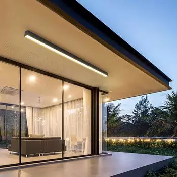 Уличный настенный светильник с длинной полосой, солнечный свет, входная лампа в коридор, водонепроницаемый светильник для сада, виллы, потолочный светильник Three color dimming