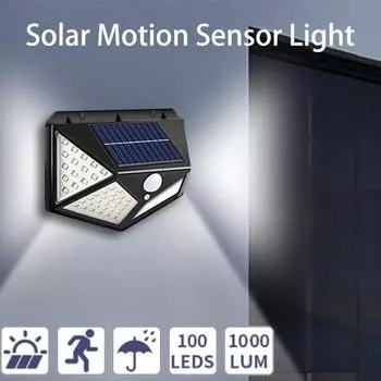 Уличный настенный светильник с солнечным датчиком, 4 стороны, светящийся с датчиком движения, водонепроницаемый, 3 режима освещения для сада, двора, улицы