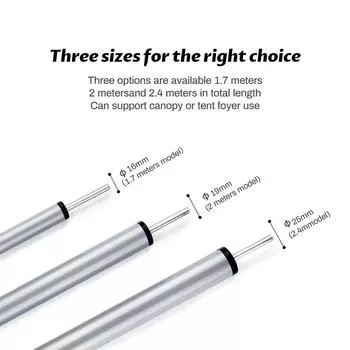 Уличный навесной столб, 4-секционный стальной трубчатый кронштейн, опорный столб, столб для фойе кемпинговой палатки, утолщенный столб, удлиненный на 2,4 метра