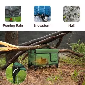 Уличный обогреваемый домик для кошек, зимний, защищенный от непогоды, приют для диких кошек с грелкой, большой обогреваемый домик для кошек для наружной утепленной защиты S