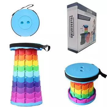 Уличный пластиковый телескопический табурет, креативный складной табурет, портативный уличный стул для кемпинга, регулируемая высота для домашнего использования, сидячий табурет 45x25x6cm бездна