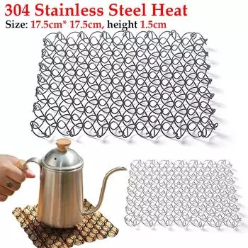 Уличный пружинный изолированный коврик из нержавеющей стали 304, теплоизоляционная подушка, термостойкий коврик для горячих блюд, кастрюль и сковородок для кемпинга