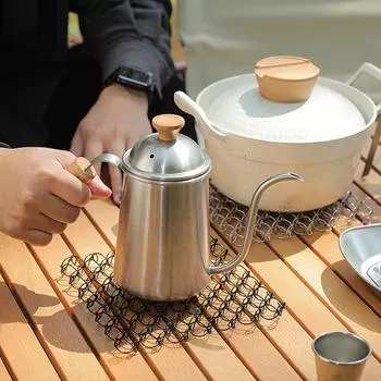 Уличный пружинный изоляционный коврик для пикника, противоожоговый коврик для стола, коврик для кемпинга из нержавеющей стали, пружинная сетчатая подставка серебряный