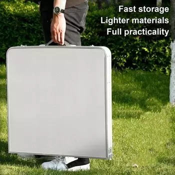 Уличный складной стол из прочного алюминиевого сплава с регулируемой высотой, легкий, для кемпинга, пешего туризма, пикника, барбекю, портативный стол 1pc белый
