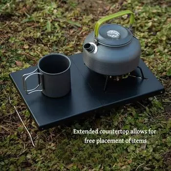 Уличный складной стол, переносной стол для пикника, кассетный стол для плиты, стальная пластина, стол для плиты Spider, походный теплоизоляционный стол чёрный