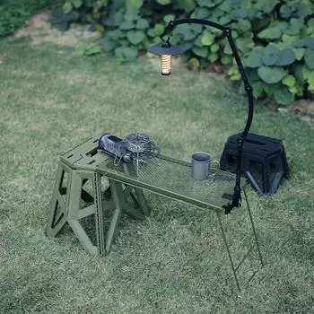 Уличный складной стол, железный переносной стол для кемпинга, многофункциональный переносной стол для барбекю для походов и барбекю чёрный