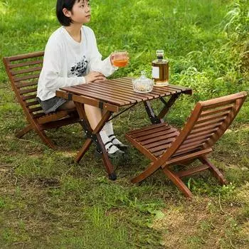 Уличный складной стул Moon, эргономичный сверхмощный бамбуковый легкий портативный складной для кемпинга, пикника, пешего туризма, пляжа