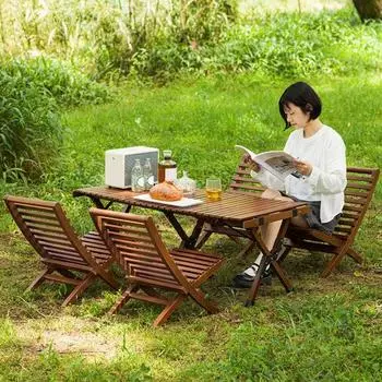 Уличный складной стул Moon, эргономичный сверхмощный бамбуковый легкий портативный складной стул для кемпинга, пикника, пешего туризма, пляжа