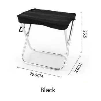 Уличный складной сверхлегкий маленький стул-лошадка для кемпинга, портативная скамейка, для путешествий, автотура, барбекю, пикника, кемпинговое оборудование чёрный