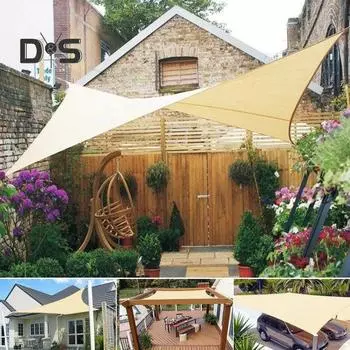 Уличный солнцезащитный парус с ветрозащитной веревкой, прямоугольный навес с защитой от ультрафиолета, проницаемый, дышащий, прочный, для террасы, заднего двора, патио S хаки