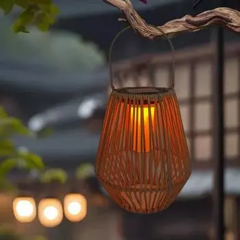 Уличный солнечный фонарь с ручкой, мягкий теплый свет, автоматическая зарядка, водонепроницаемый, управляемый светом, садовый солнечный светильник, декор хаки