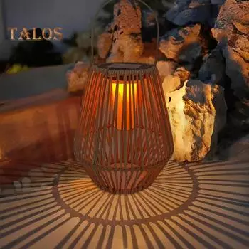 Уличный солнечный фонарь с ручкой, мягкий теплый свет, автоматическая зарядка, водонепроницаемый, управляемый светом, садовый солнечный светильник, декор хаки