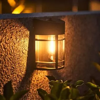 Уличный солнечный настенный светильник, водонепроницаемые вольфрамовые лампы, садовая лампа, забор, балкон, двор, ландшафтный декор, бытовая лампа 1 pc теплый белый