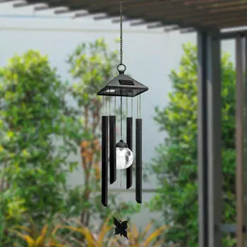 Уличный солнечный свет ветряной колокольчик высотой 29,5 дюймов для патио ландшафтный фонарь с изменяющимся цветом подвесной