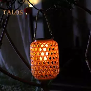 Уличный солнечный светильник, полый подвесной фонарь, автоматическая зарядка, IP44, водонепроницаемый, декоративный солнечный светильник жёлтый