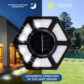 Уличный солнечный светильник с датчиком автоматического включения/выключения Супер яркий водонепроницаемый простой путь установки Садовый наземный светильник White Light.