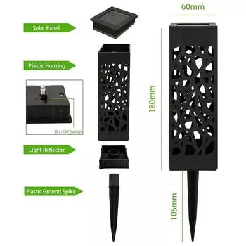 Уличный солнечный светильник, водонепроницаемый садовый газонный светильник для ландшафтного парка, внутреннего дворика, балкона, украшение, солнечный ретро-светильник для дорожек 1 pcs solar light