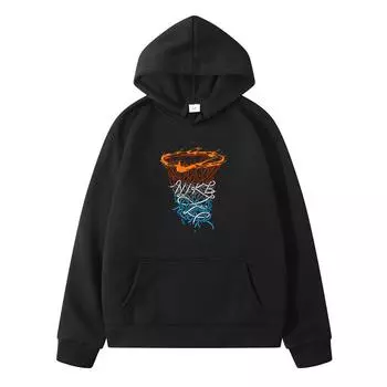 Уличный стиль Баскетбольное кольцо Узор Модная мужская одежда Y2k Man Hoodie Men Мужская одежда Новинка в толстовках и свитшотах Повседневная S розовый