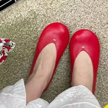 Уличный стиль Круглый носок Женские туфли Мэри Джейн Дизайн Модные туфли без застежек на мягкой подошве на плоской подошве Весна Осень Женская свадебная обувь для вечеринок 35