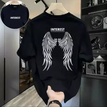 Уличный стиль, принт, хлопковая стильная футболка с круглым вырезом и коротким рукавом, свободные базовые топы для мужчин, черный/белый XXS белый