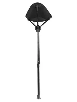 Уличный стул-табурет с 1 ножкой и высотой 3, тип, уровни, регулируемый, складной, компактный, базовый, (черный)