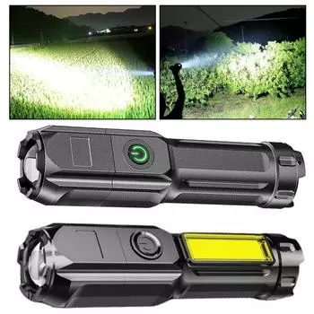 Уличный светодиодный фонарик, масштабируемый, телескопический, с высоким люменом, USB перезаряжаемый, супер яркий, портативный, для кемпинга, аварийный ручной фонарик B