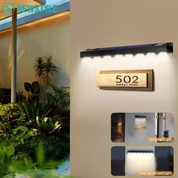 Уличный светодиодный настенный светильник на солнечных батареях, садовый ландшафтный светильник, 4/6/8 светодиодов, водонепроницаемый, яркий, солнечный, адресный светильник, водонепроницаемый, для двора, улицы
