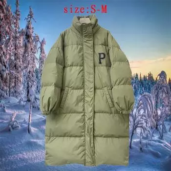 Уличный теплый пуховик средней длины, новинка 2022 года, женская корейская версия, свободная зимняя куртка большого размера на белом утином пуху для пары S