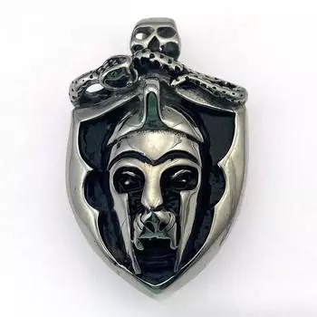 Уличный винтажный кулон из нержавеющей стали с изображением египетского фараона и черепа змеи, ожерелье из титановой стали, цепочка для свитера