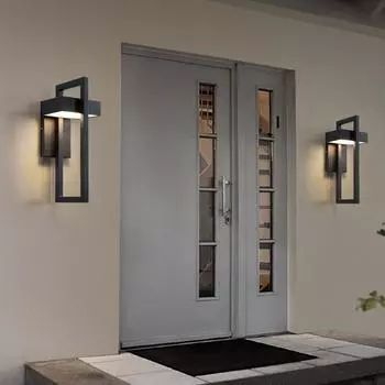 Уличный водонепроницаемый настенный светильник, крыльцо, алюминиевый черный светильник, светильник для наружного освещения двора, настенный светильник для балкона, коридора Warm White Light