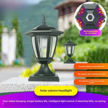 Уличный водонепроницаемый светодиодный солнечный садовый светильник: Трансграничный забор и настенный светильник в стиле пагоды